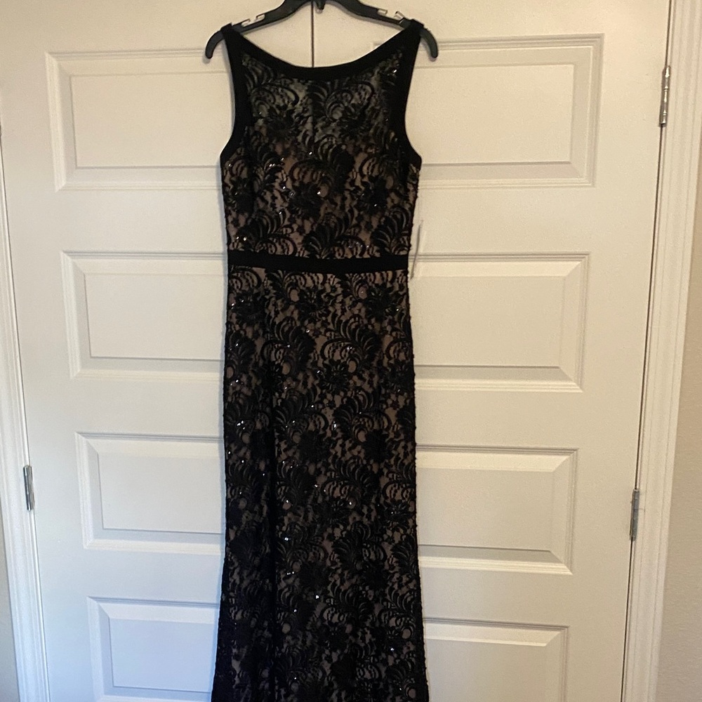 R&M Richards Black Lace Maxi Dress
